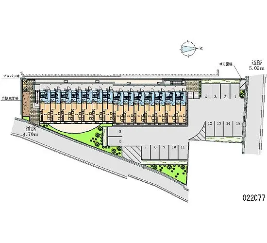 ★手数料０円★堺市南区深阪南　月極駐車場（LP）